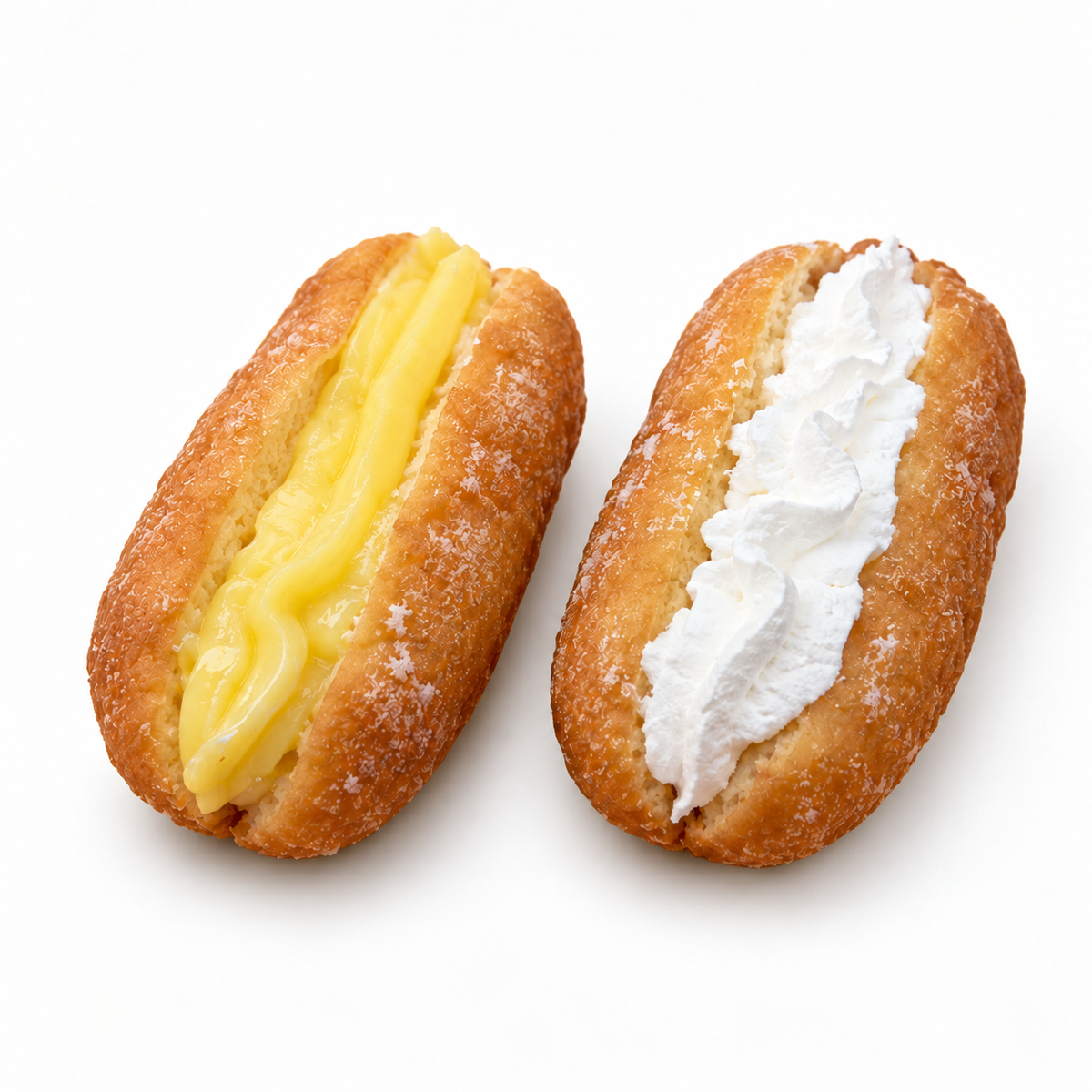 Small cream and custard donuts